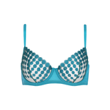 Deco Dots Underwired Bra in Turquoise