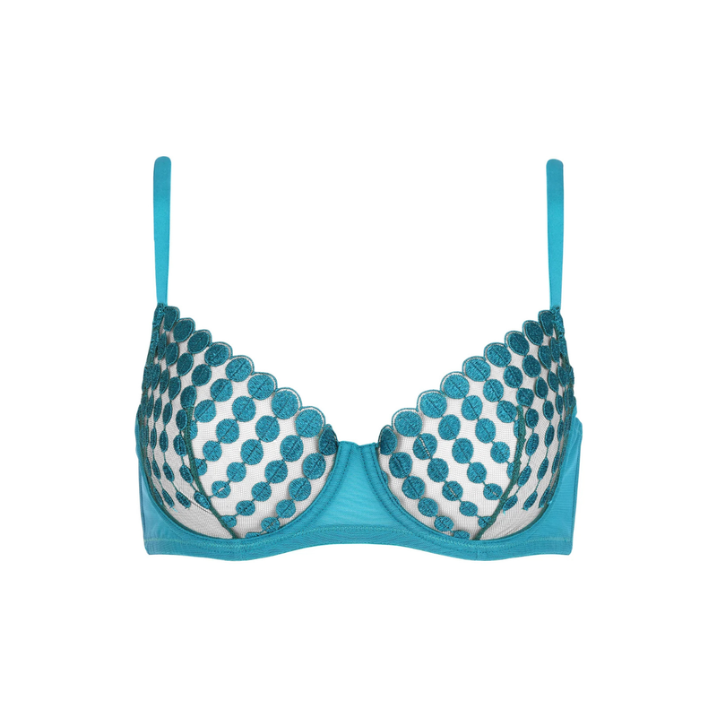 Deco Dots Underwired Bra in Turquoise