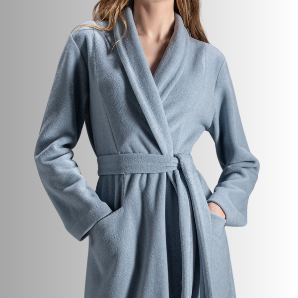 Fleece Long Blue Robe