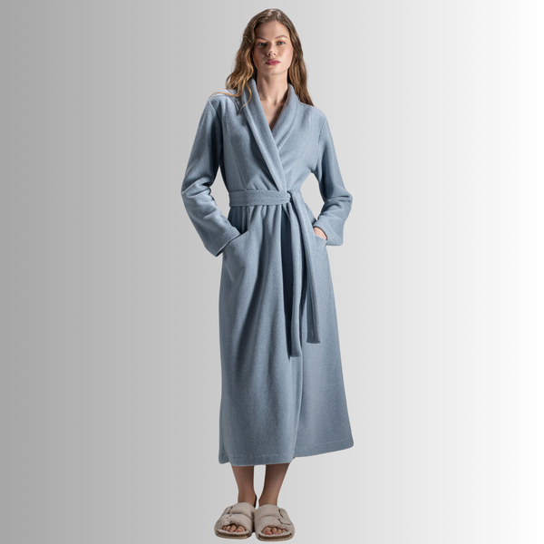 Fleece Long Blue Robe