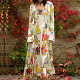 Leopards Can't Change Their Spots Long Silk Robe in Ivory