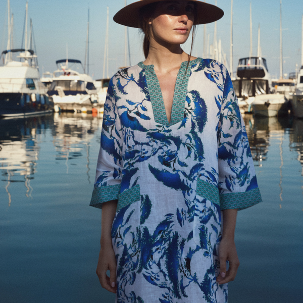 Karma on the Rocks Wabi Long Dress in Bonzai Blue