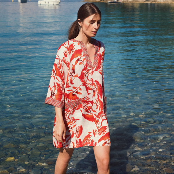 Karma on the Rocks Wabi Short Dress in Bonzai Coral
