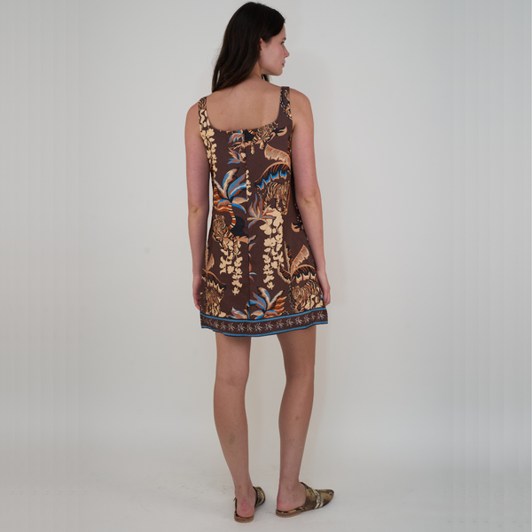 Bali Tiger Brown Short Dress