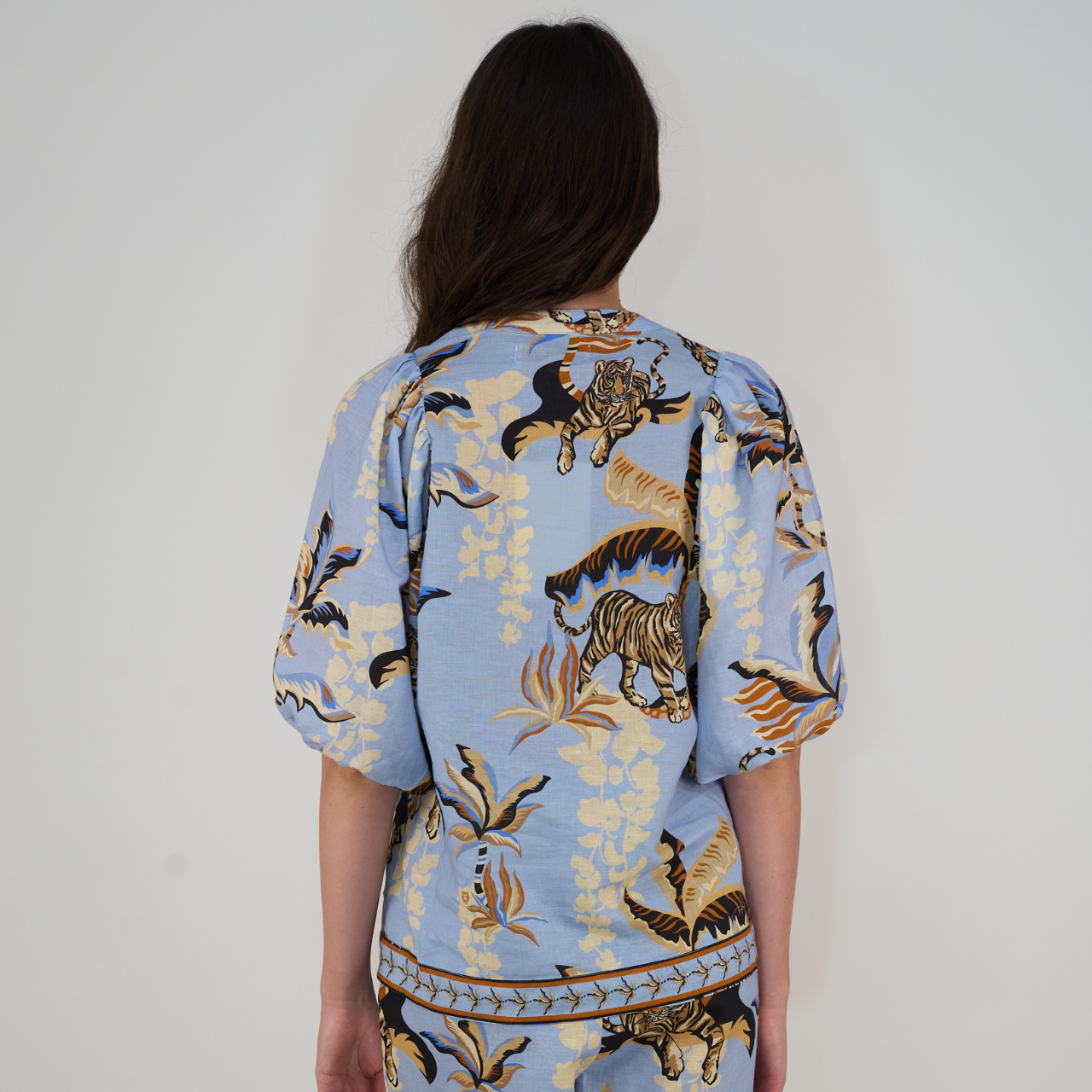 Bali Tiger Light Blue Balloon Shirt