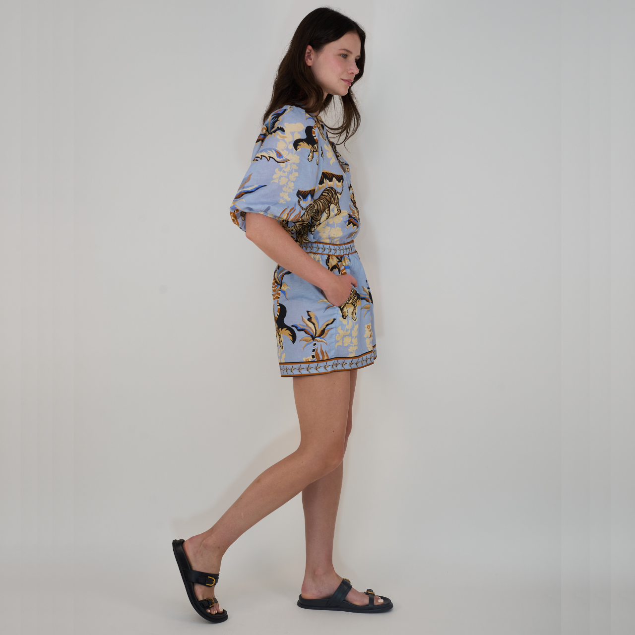 Bali Tiger Light Blue Short