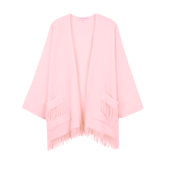 Eponyme Wool Short Poncho in Rose