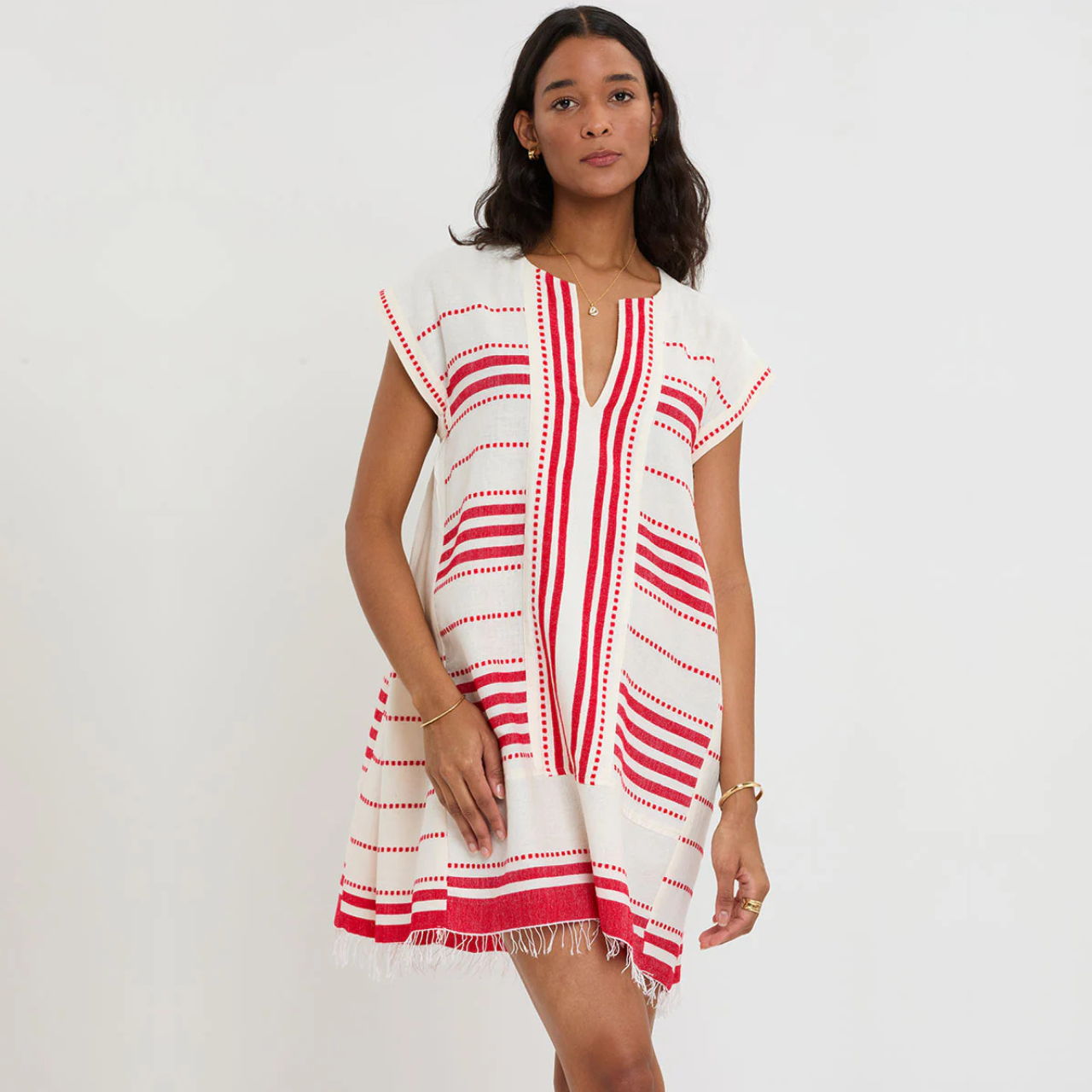 Lemlem Elina Caftan In Eshe Red