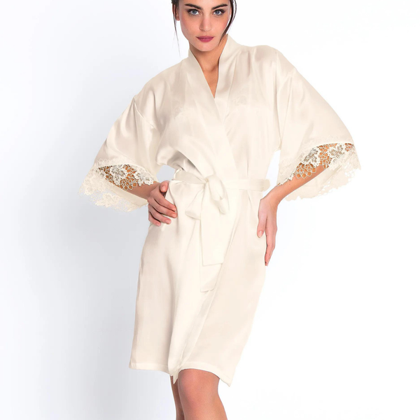 Princesse Iris Mid-Length Silk Robe