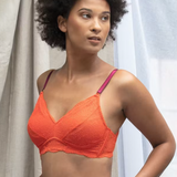 Hey Good Lookin' Pocketed Bra in Mandarin/Aubergine