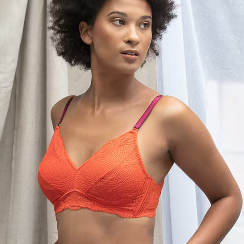 Hey Good Lookin' Pocketed Bra in Mandarin/Aubergine
