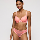 Annaelle Padded Heart Shape Bra in Neon Peach