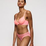 Annaelle Padded Heart Shape Bra in Neon Peach