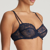 Jane Balcony Horizontal Seam Bra in Velvet Blue