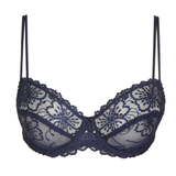 Jane Balcony Horizontal Seam Bra in Velvet Blue