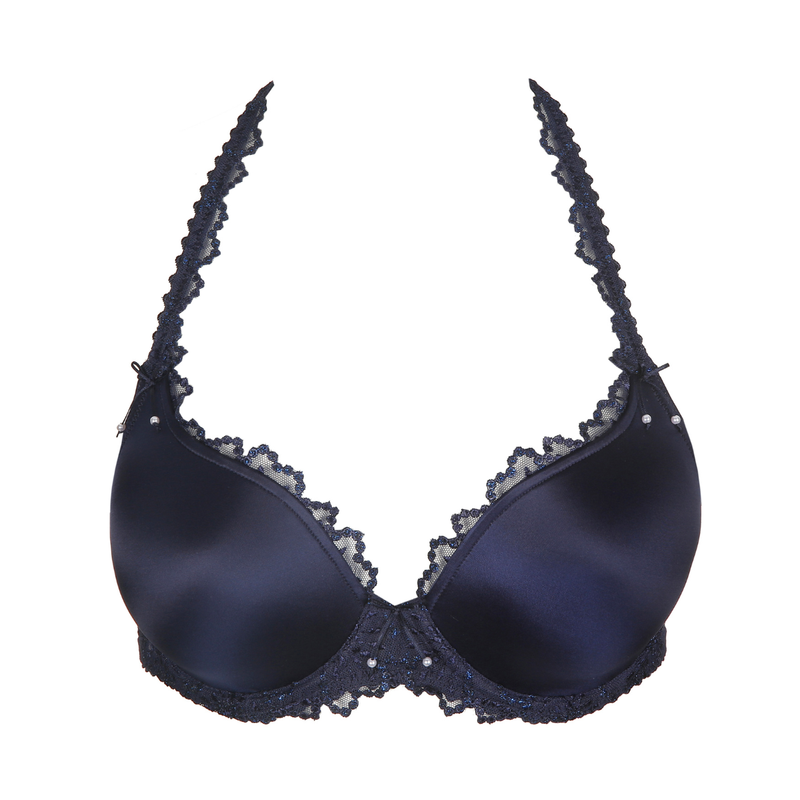 Jane Padded Heart Shape Bra in Velvet Blue