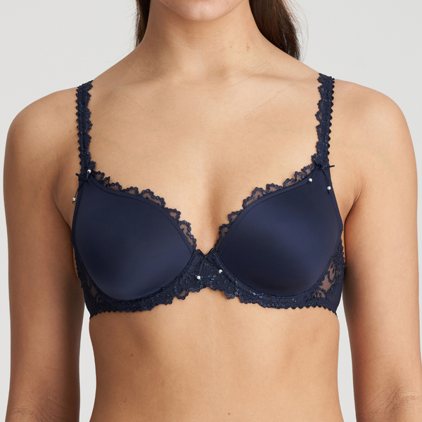 Jane Padded Heart Shape Bra in Velvet Blue