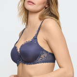 Jane Padded Heart Shape Bra in Blue Shadow