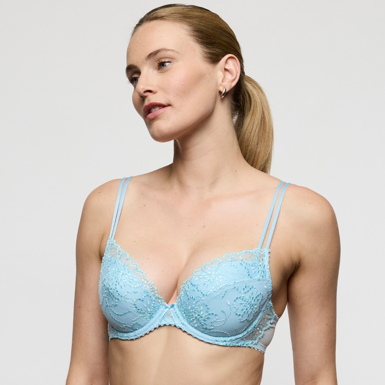 Jane Push Up Bra in Milky Blue