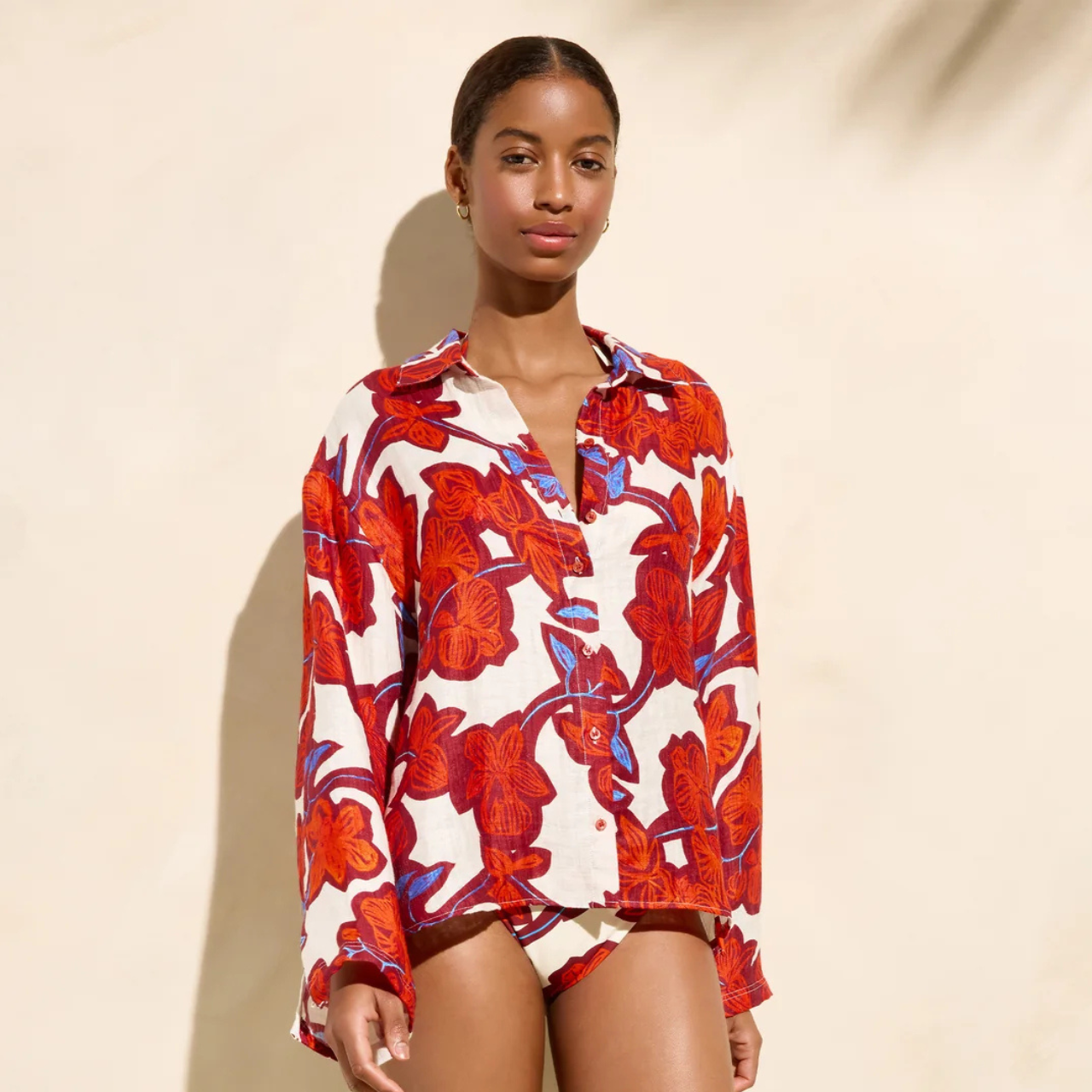 Marie Oliver Nico Beach Shirt in Orchid
