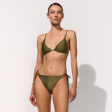 Elyon Triangle Padded Bikini Set in Satin Moss