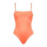 Softline Square Neck Swimsuit in Papaya