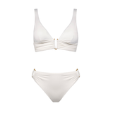 The White Collection Padded Bikini Set in Natural White