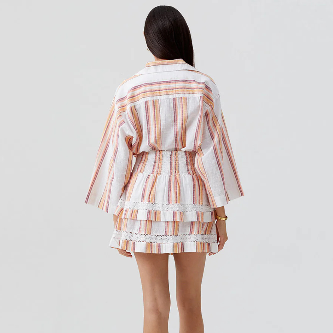 Barbara Sunset Stripe Short Skirt