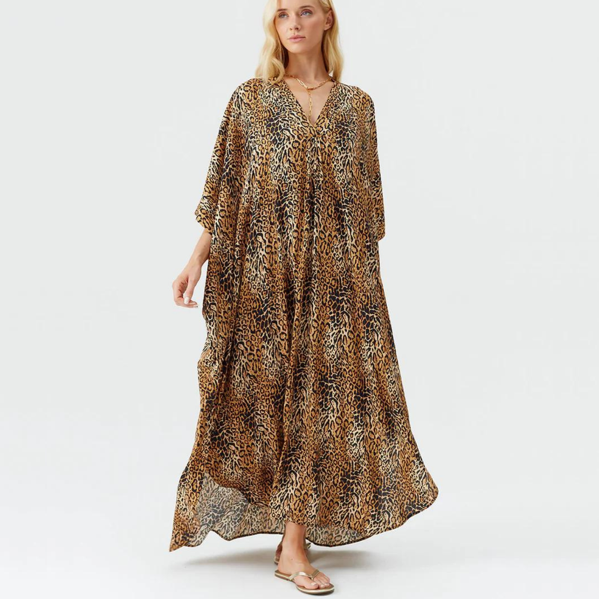 Melissa Odabash Bonnie Cheetah Kaftan Caroline Randell s SS25 Holidaywear