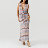 Bria ZigZag Stripe Long Dress
