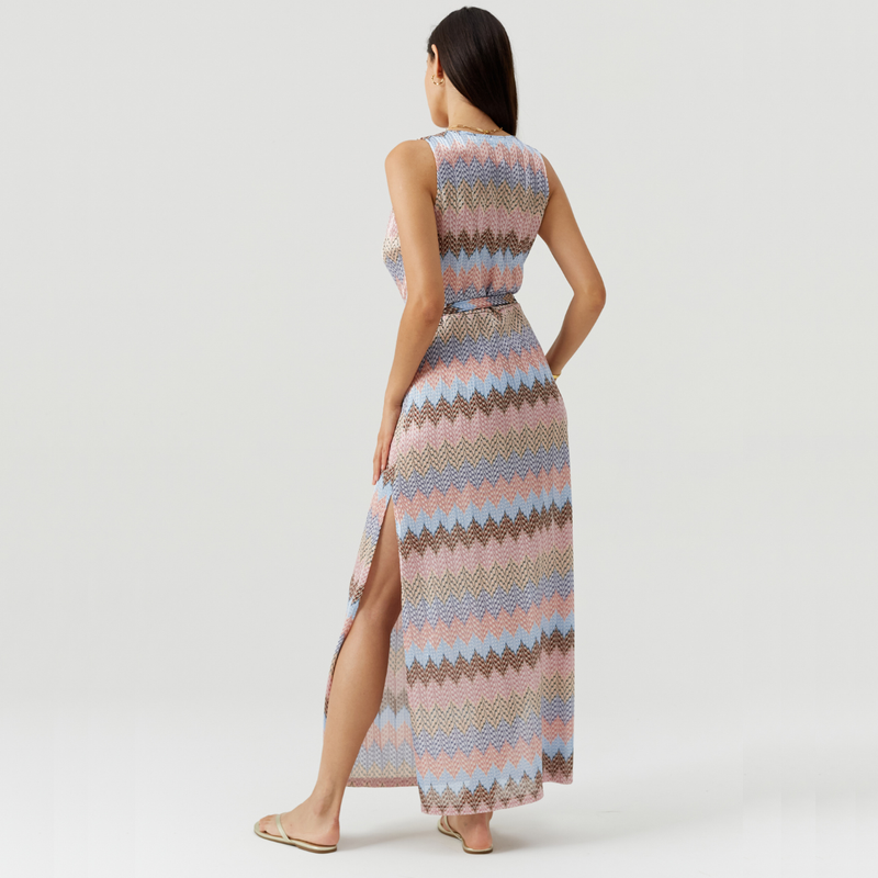 Bria ZigZag Stripe Long Dress