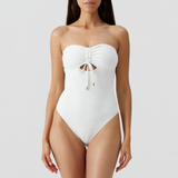 Lucca Cream Ribbed Swimsuit