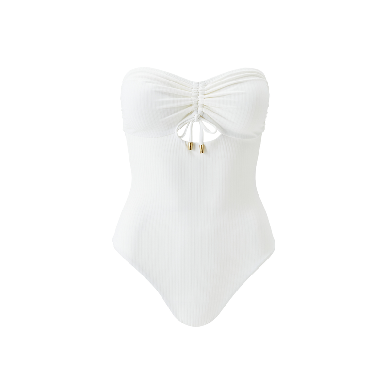 Lucca Cream Ribbed Swimsuit