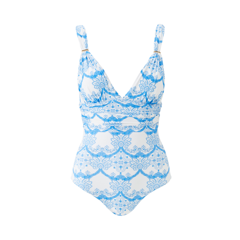 Panarea Florian Ruched V Neck Swimsuit