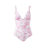 Panarea Ruched V Neck Swimsuit in Exotica
