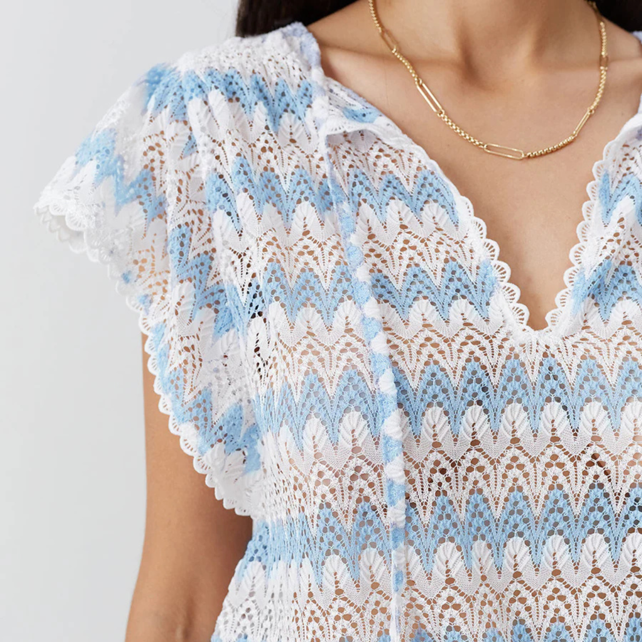 Remi White/Oasis Short Knit Dress