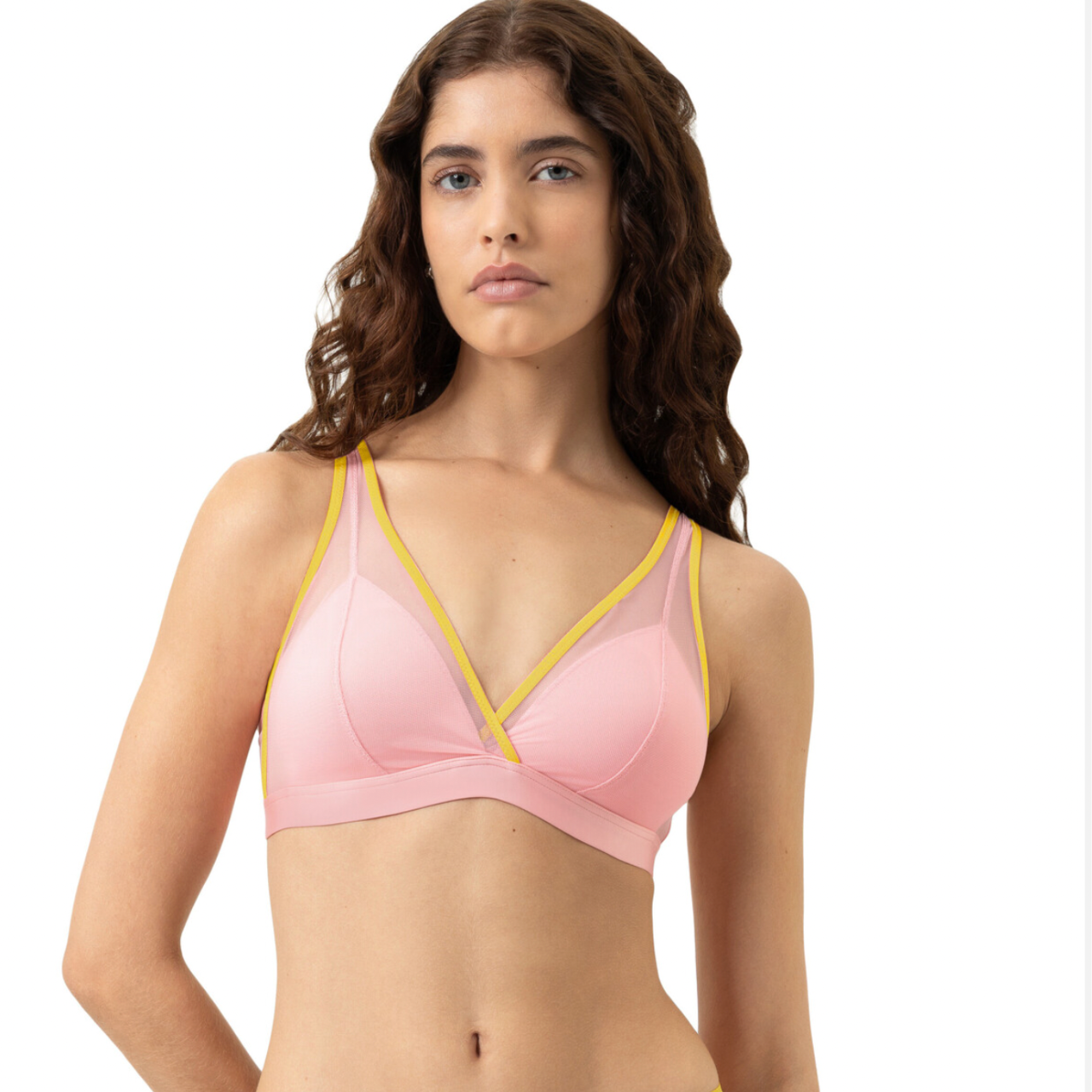 Series Poetry Almost Sheer Triangle Padded Bra in Pink Nectar