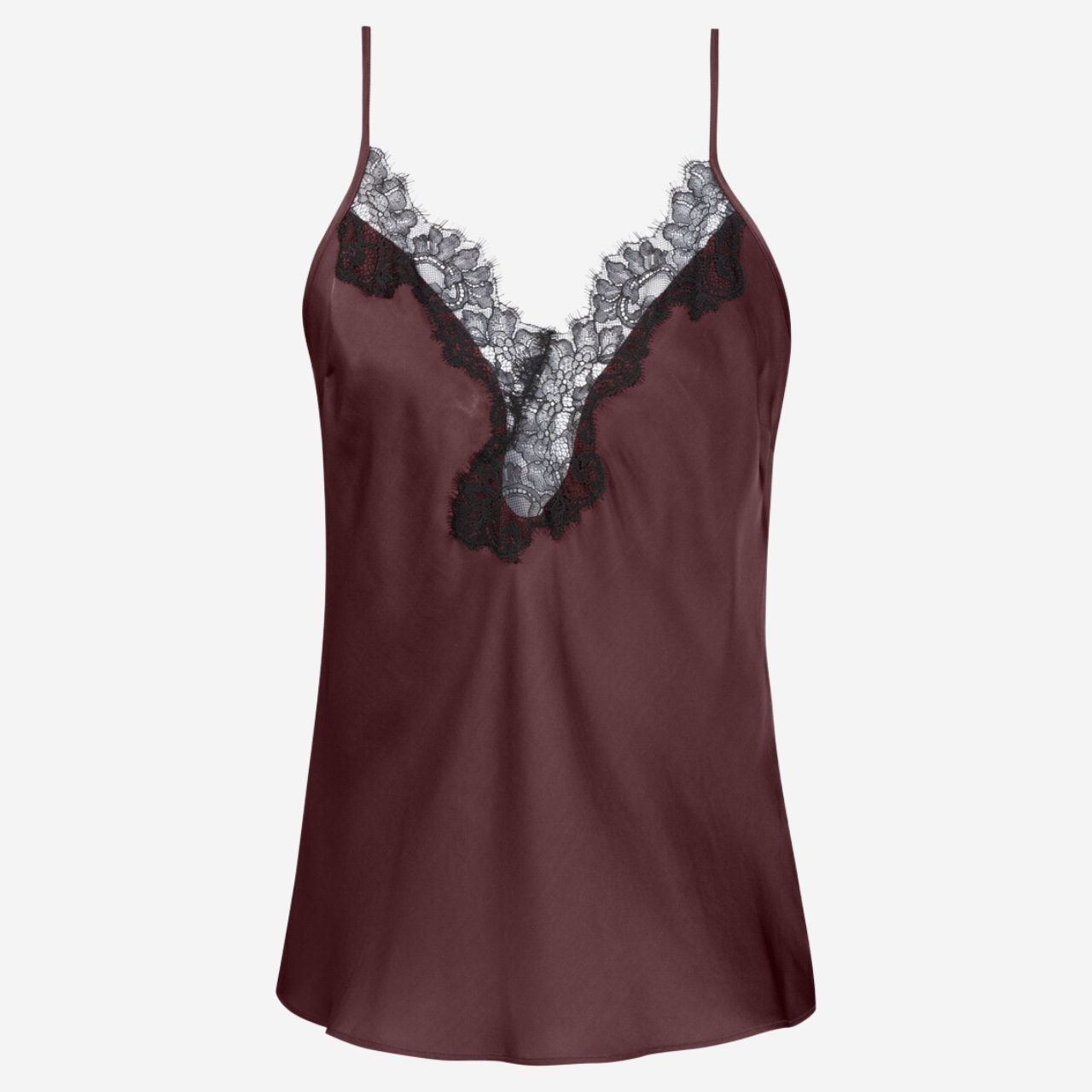 Serie Poetry Luxury Cami Pyjama Set in Hot Maroon