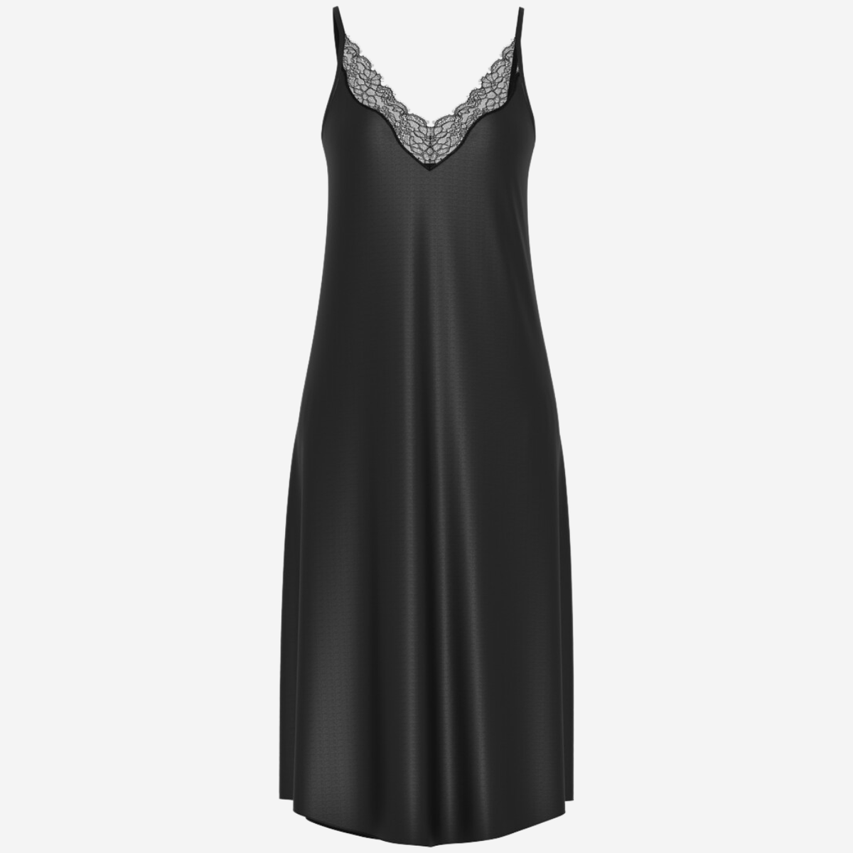 Serie Pure Shine Lace Midi Negligé in Black