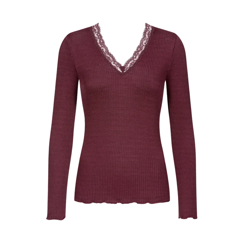 Serie Wool Expressive Long Sleeve Top in Boysenberry