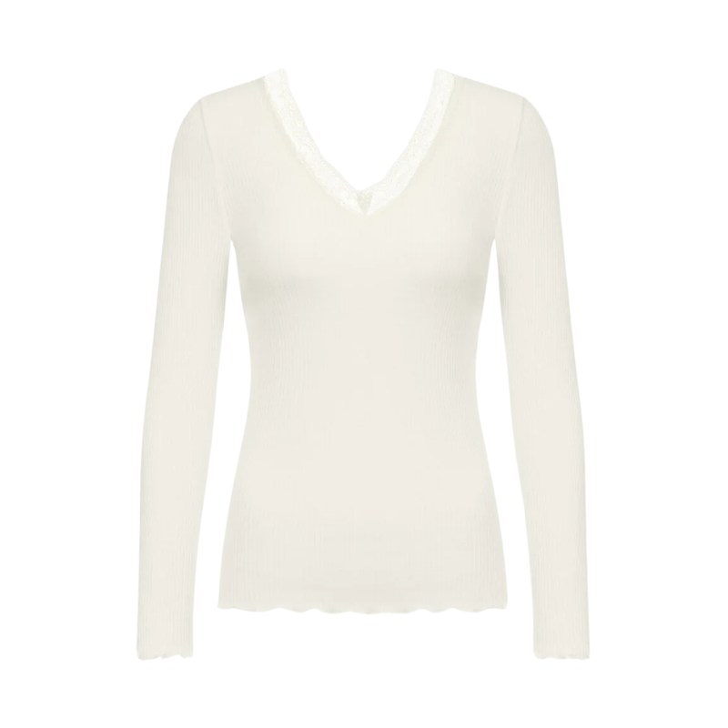 Serie Wool Expressive Long Sleeve Top in Oatmilk