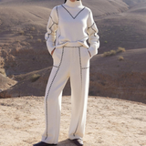 Karolia Wool Loose Topstitching Pant