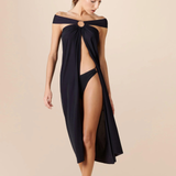 Petra Multi-Position Pareo Skirt in Black