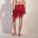 Trudy Lace Fringed Pareo in Garance