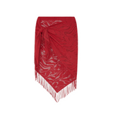 Trudy Lace Fringed Pareo in Garance