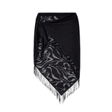 Trudy Lace Fringed Pareo in Noir