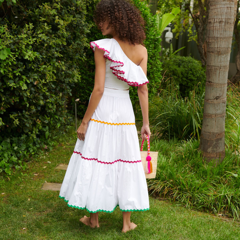 Ischia Ruffle Midi Skirt