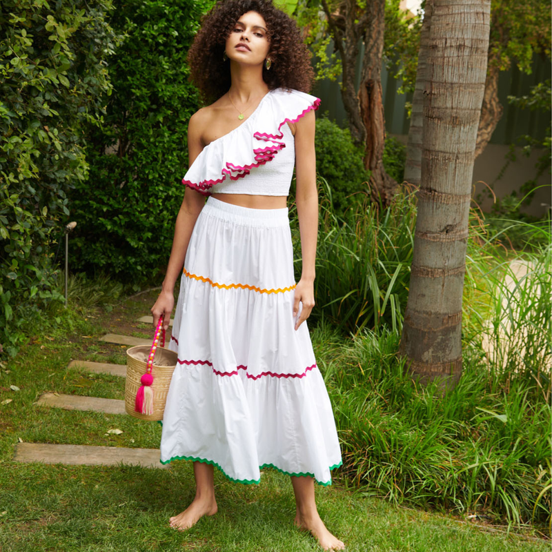 Paolita Ischia Ruffle Midi Skirt Caroline Randell s SS24 Resort Wear