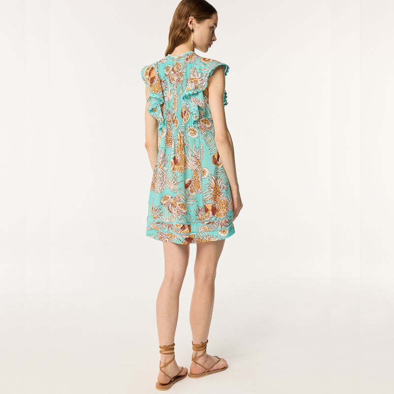 Mini Dress Camelia in Mint Karibia