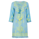 Aggie Dress in Cornflower/Yellow